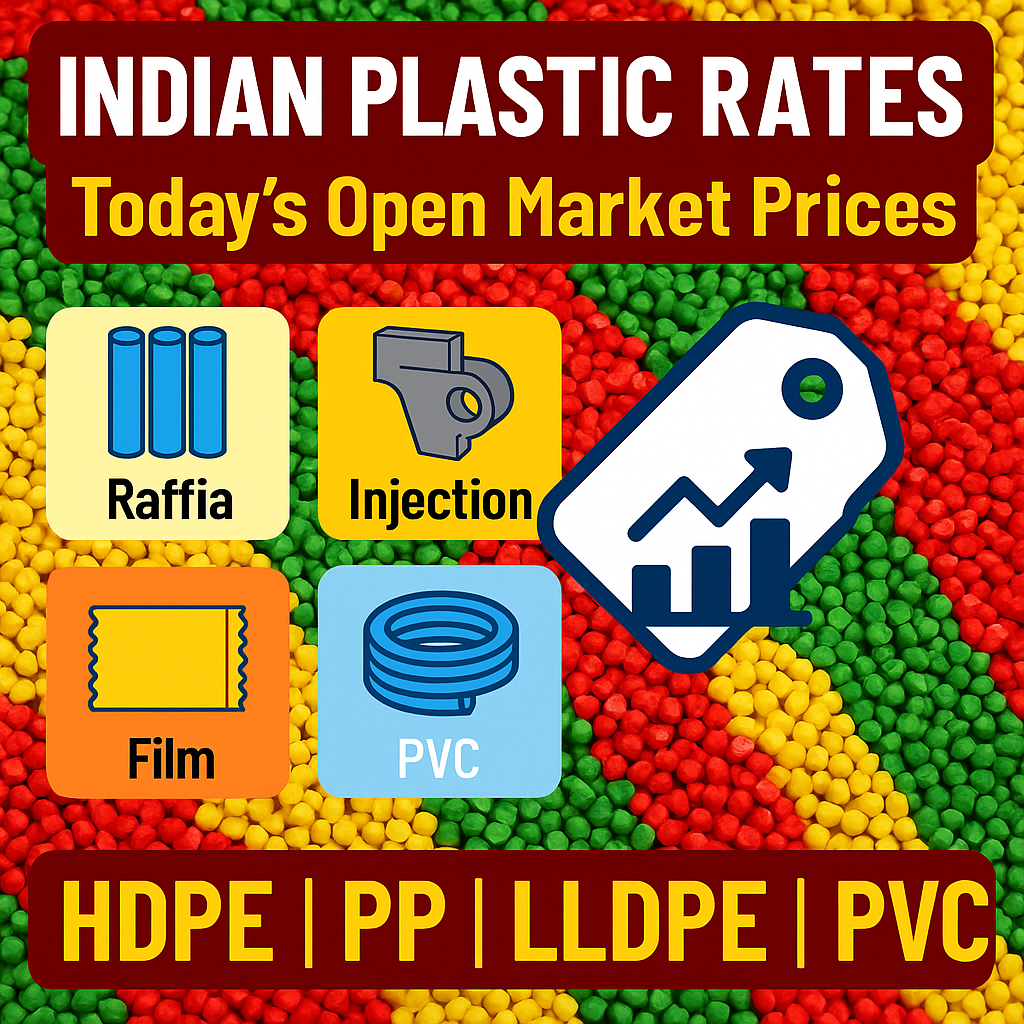 alt="Indian Plastic Rates - Today’s Open Market Prices for HDPE, PP, LLDPE, and PVC"
