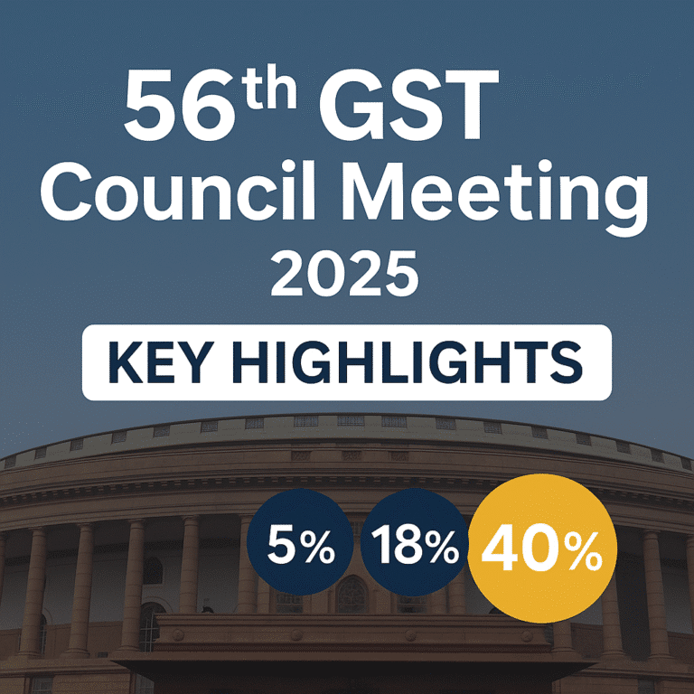 56th GST Council Meeting 2025 Key Highlights with New GST Tax Slabs